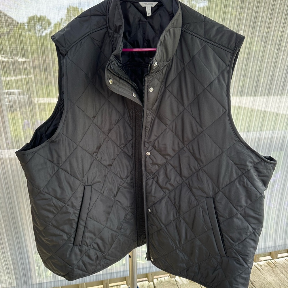 Maurices Black Quilted Vest for Casual Wear
